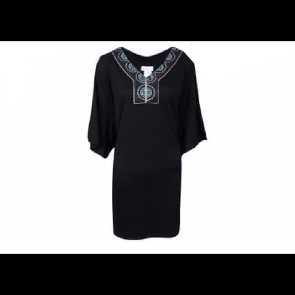 DOTTI cold shoulder coverup blK silver teal NWT S
